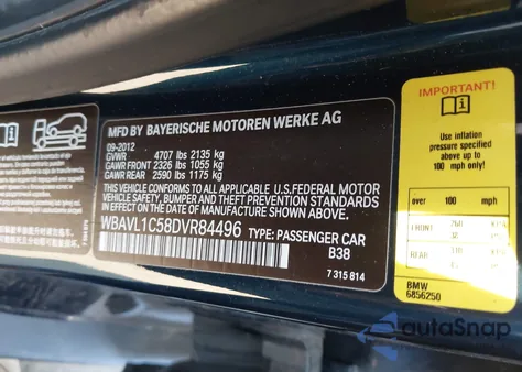 2013 BMW X1 xDrive28I z USA, uszkodzony, nr VIN WBAVL1C58DVR84496